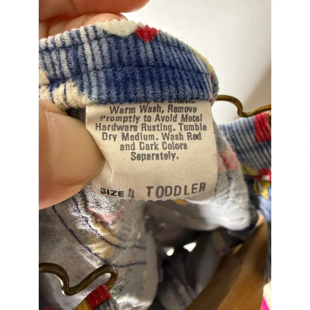 Vintage‎ Oshkosh blue corduroy overalls all over tool print boys size 4